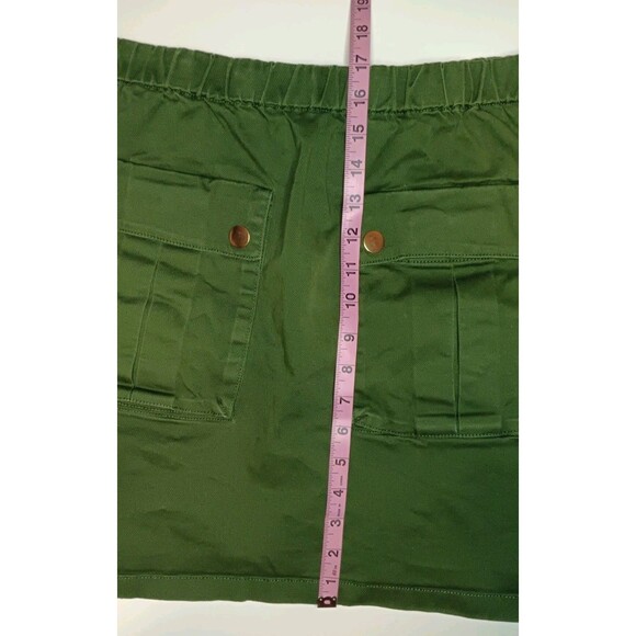 J. Crew Size Large Green Cargo Utility Cotton Stretch Mini Skirt Y2K Style - Picture 9 of 9